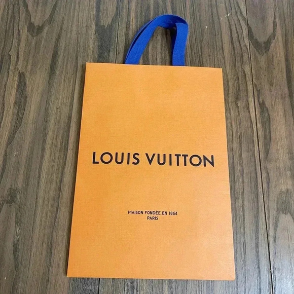 Authentic Louis Vuitton Orange Gift Box, Ribbon, 3” Name Card, and Bag Set - Picture 14 of 16
